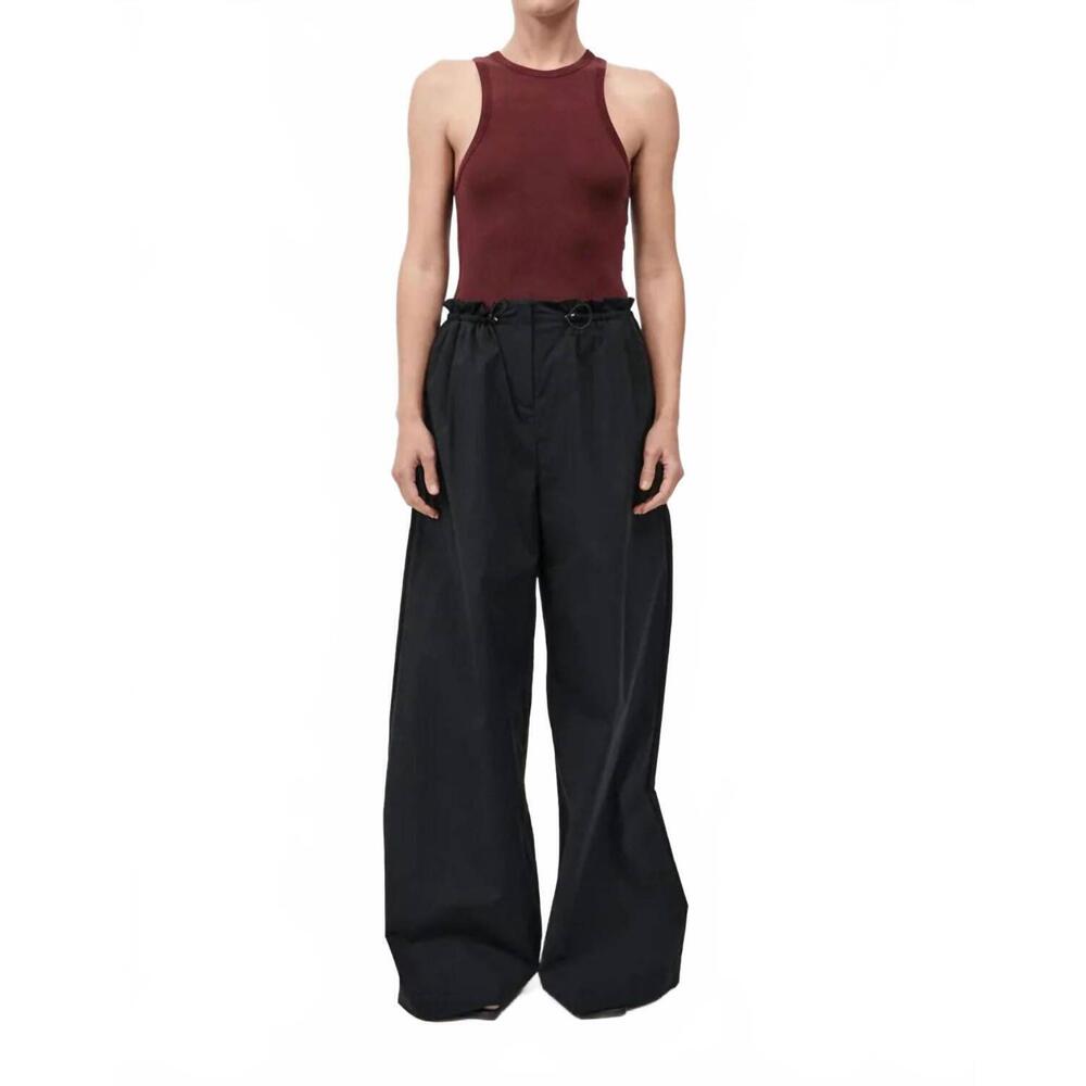 NEW ST. AGNI paper bag waist pants - petite in black